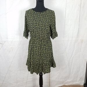 bebop black floral mini dress